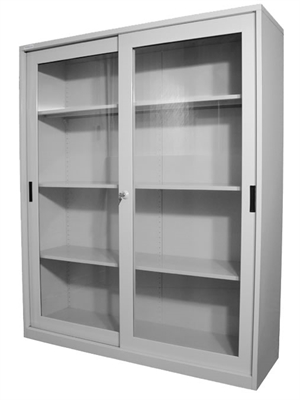 Steelco Glass Sliding Door Cupboard, Bookcase With Glass Doors Au