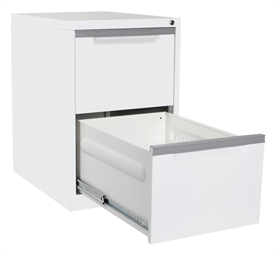 Steelco filing cabinet 2 drawer white satin