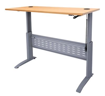 Rapid Span Electric Height Adjustable Desk Beech/Silver