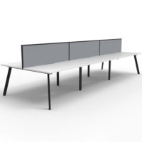RAPIDLINE ETERNITY WORKSTATION 6 PERSON BACK TO BACK 1200 X 750MM WITH SCREEN NATURAL WHITE / BLACK