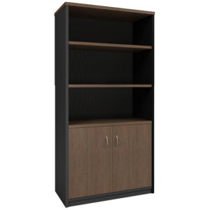 Om Premier Half Door Cabinet 900 X 450 X 1800mm Regal Walnut/charcoal