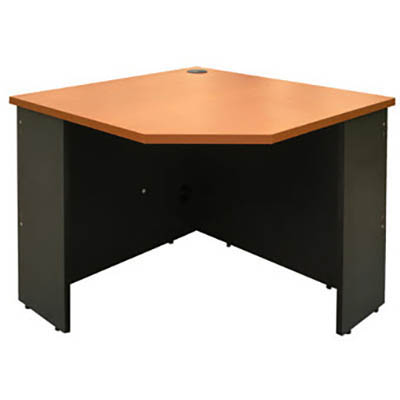 OXLEY CORNER WORKSTATION UNIT 900 X 900 X 750MM BEECH/IRONSTONE