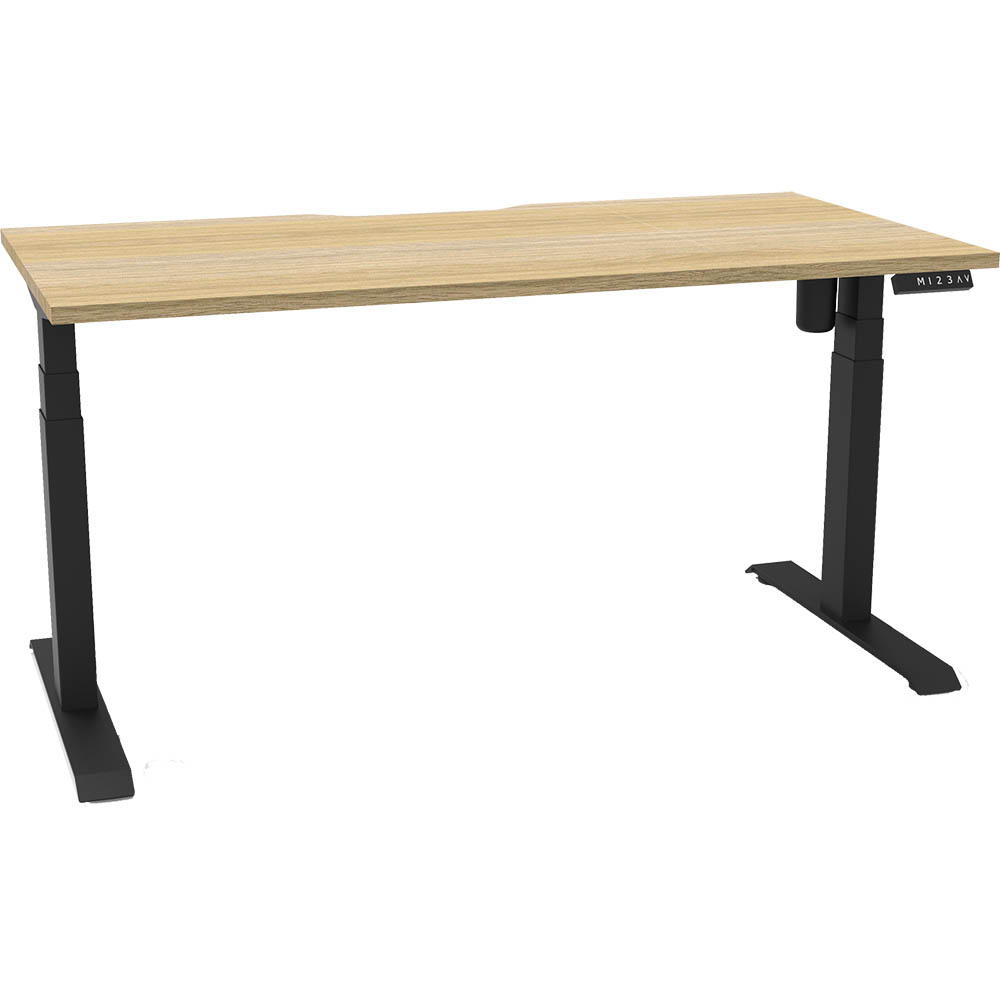 RAPIDLINE BOOST LIGHT SINGLE SIDED WORKSTATION 1500MM NATURAL OAK TOP / BLACK FRAME