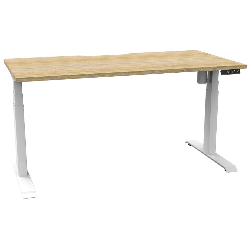 RAPIDLINE BOOST LIGHT SINGLE SIDED WORKSTATION 1500MM NATURAL OAK TOP / WHITE FRAME
