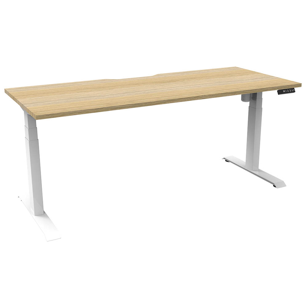 RAPIDLINE BOOST LIGHT SINGLE SIDED WORKSTATION 1800MM NATURAL OAK TOP / WHITE FRAME