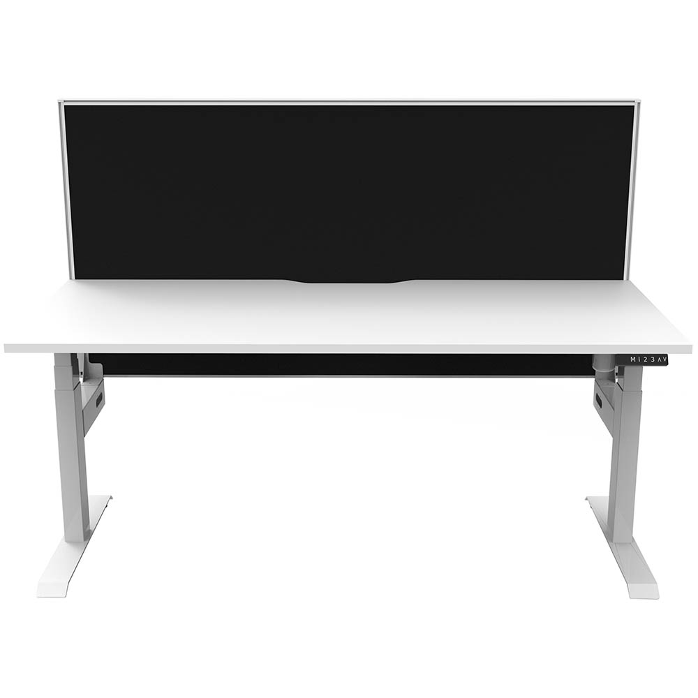 RAPIDLINE BOOST LIGHT SINGLE SIDED WORKSTATION WITH SCREEN 1200MM NATURAL WHITE TOP / WHITE FRAME / BLACK SCREEN