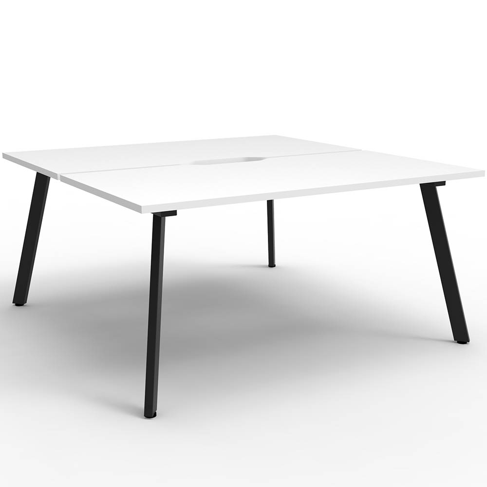 RAPIDLINE ETERNITY WORKSTATION 2 PERSON BACK TO BACK 1200 X 750MM NATURAL WHITE / BLACK