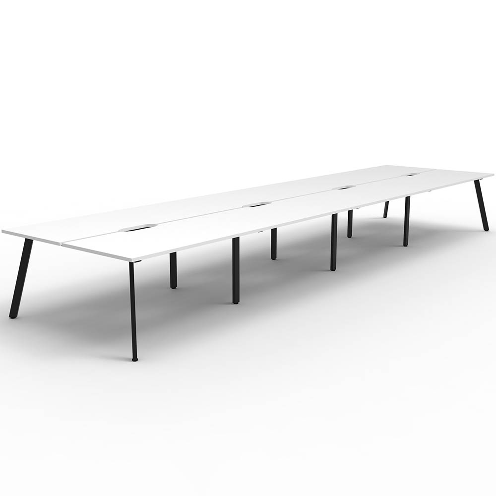 RAPIDLINE ETERNITY WORKSTATION 8 PERSON BACK TO BACK 1800 X 750MM NATURAL WHITE / BLACK