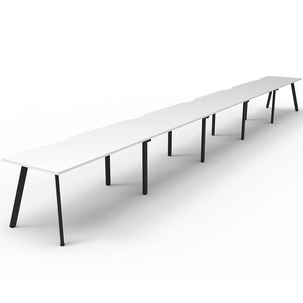 RAPIDLINE ETERNITY WORKSTATION 5 PERSON 1200 X 750MM NATURAL WHITE / BLACK