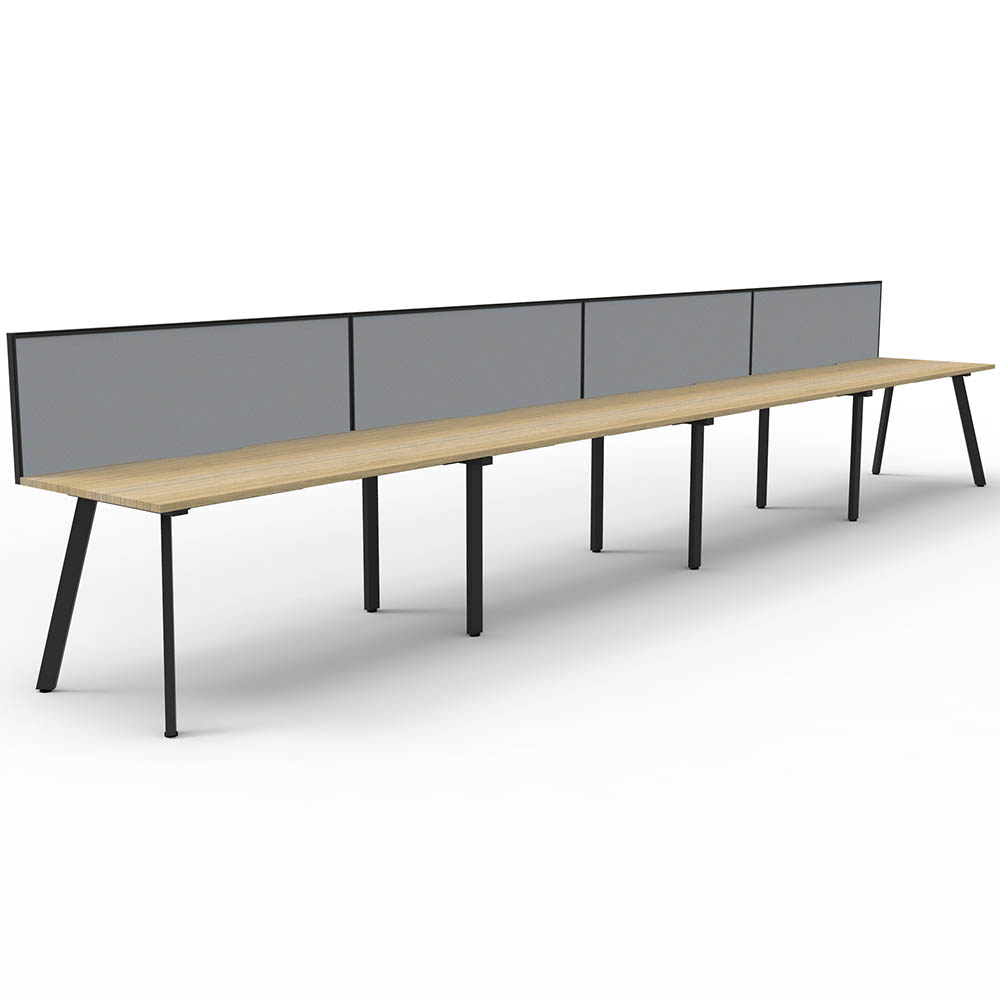RAPIDLINE ETERNITY WORKSTATION 4 PERSON 1500 X 750MM WITH SCREEN NATURAL OAK / BLACK