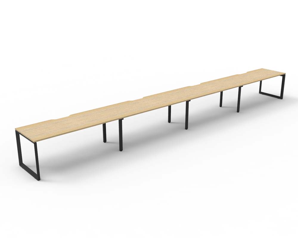 RAPID INFINITY DELUXE 4 PERSON LOOP LEG SINGLE SIDED WORKSTATION 1200 X 750 X 730MM NATURAL OAK TOP / BLACK FRAME