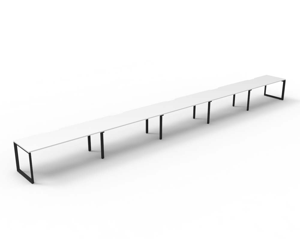 RAPID INFINITY DELUXE 5 PERSON LOOP LEG SINGLE SIDED WORKSTATION 1200 X 750 X 730MM NATURAL WHITE TOP / BLACK FRAME