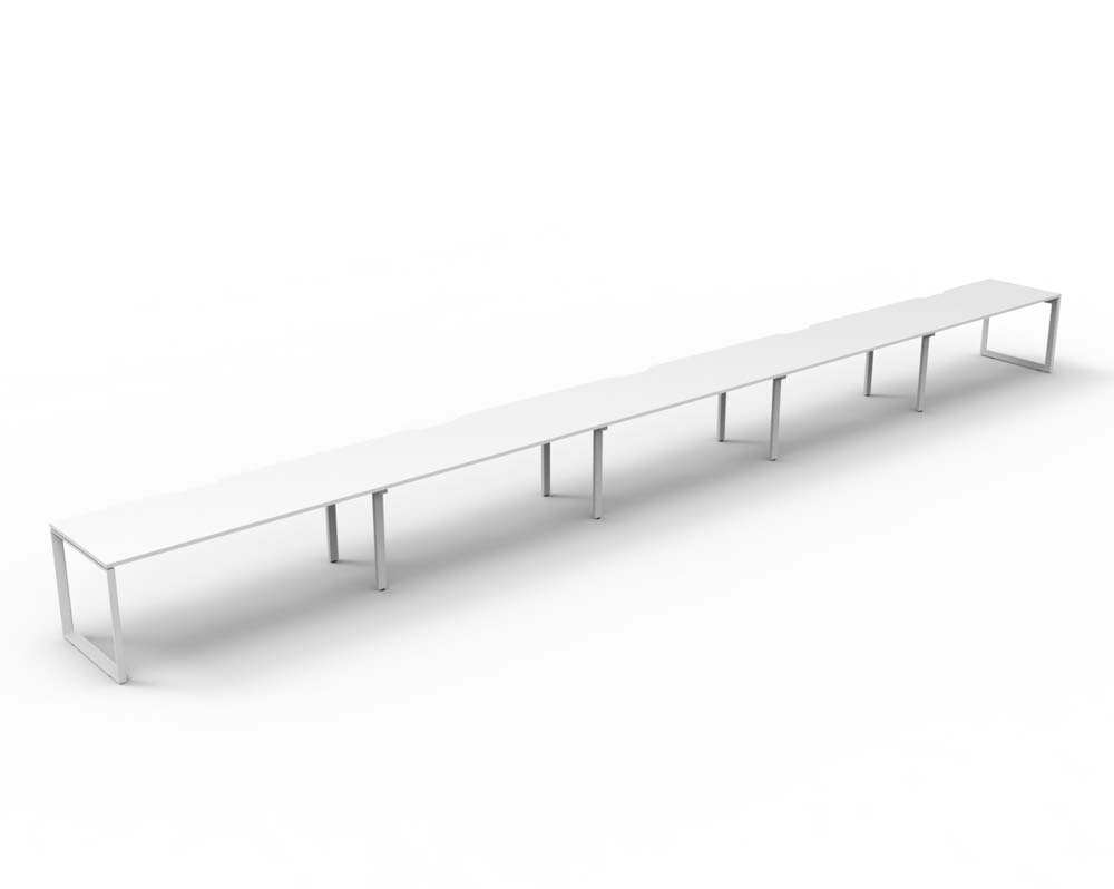 RAPID INFINITY DELUXE 5 PERSON LOOP LEG SINGLE SIDED WORKSTATION 1200 X 750 X 730MM NATURAL WHITE TOP / WHITE FRAME