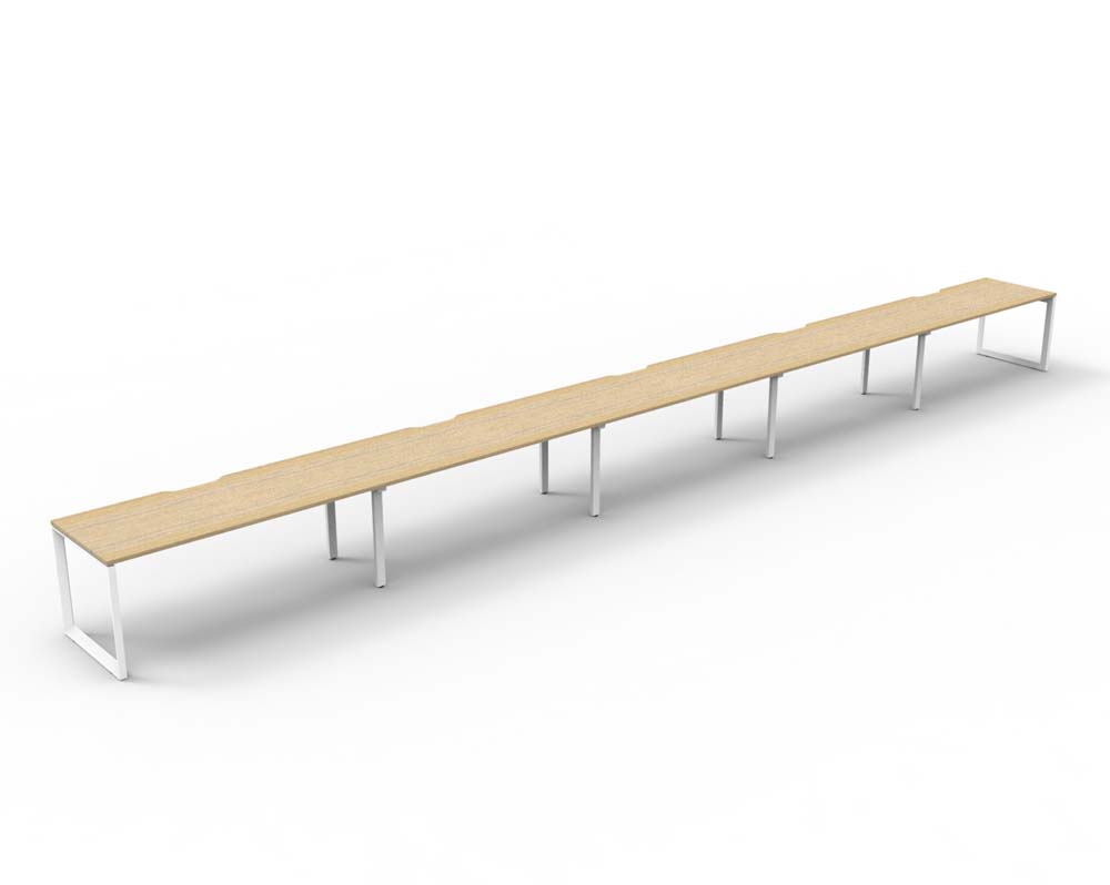 RAPID INFINITY DELUXE 5 PERSON LOOP LEG SINGLE SIDED WORKSTATION 1500 X 750 X 730MM NATURAL OAK TOP / WHITE FRAME
