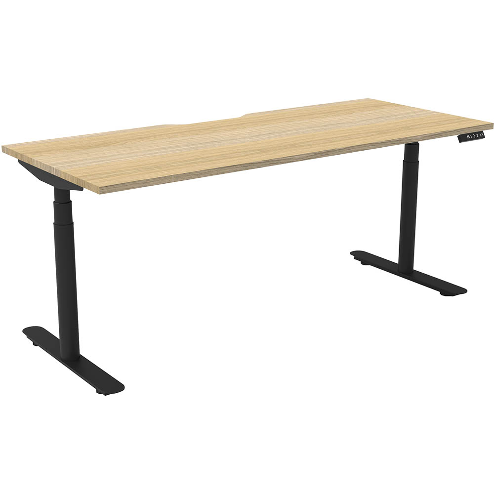 RAPIDLINE HALO PLUS SINGLE SIDED WORKSTATION 1200MM NATURAL OAK TOP / BLACK FRAME