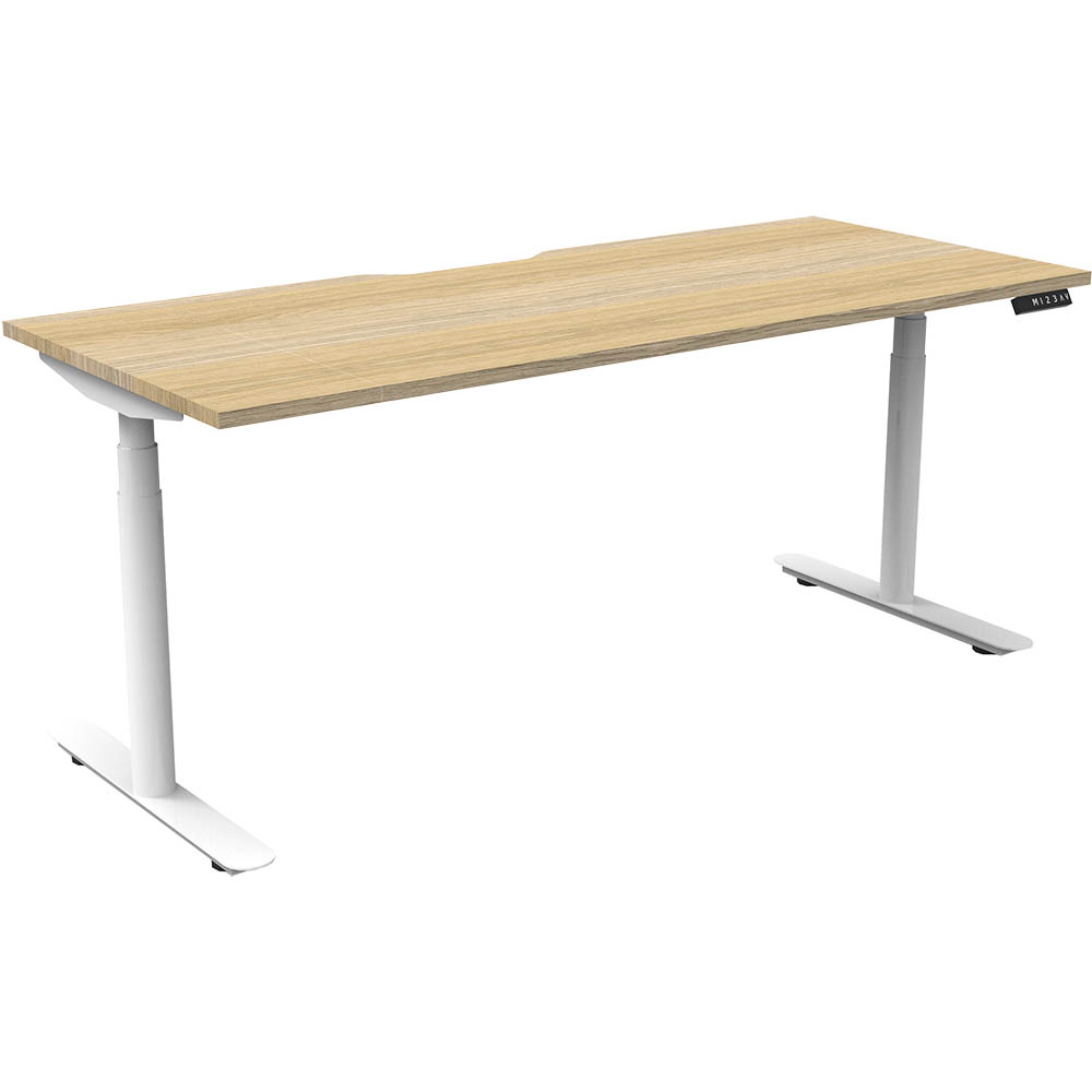 RAPIDLINE HALO PLUS SINGLE SIDED WORKSTATION 1200MM NATURAL OAK TOP / WHITE FRAME