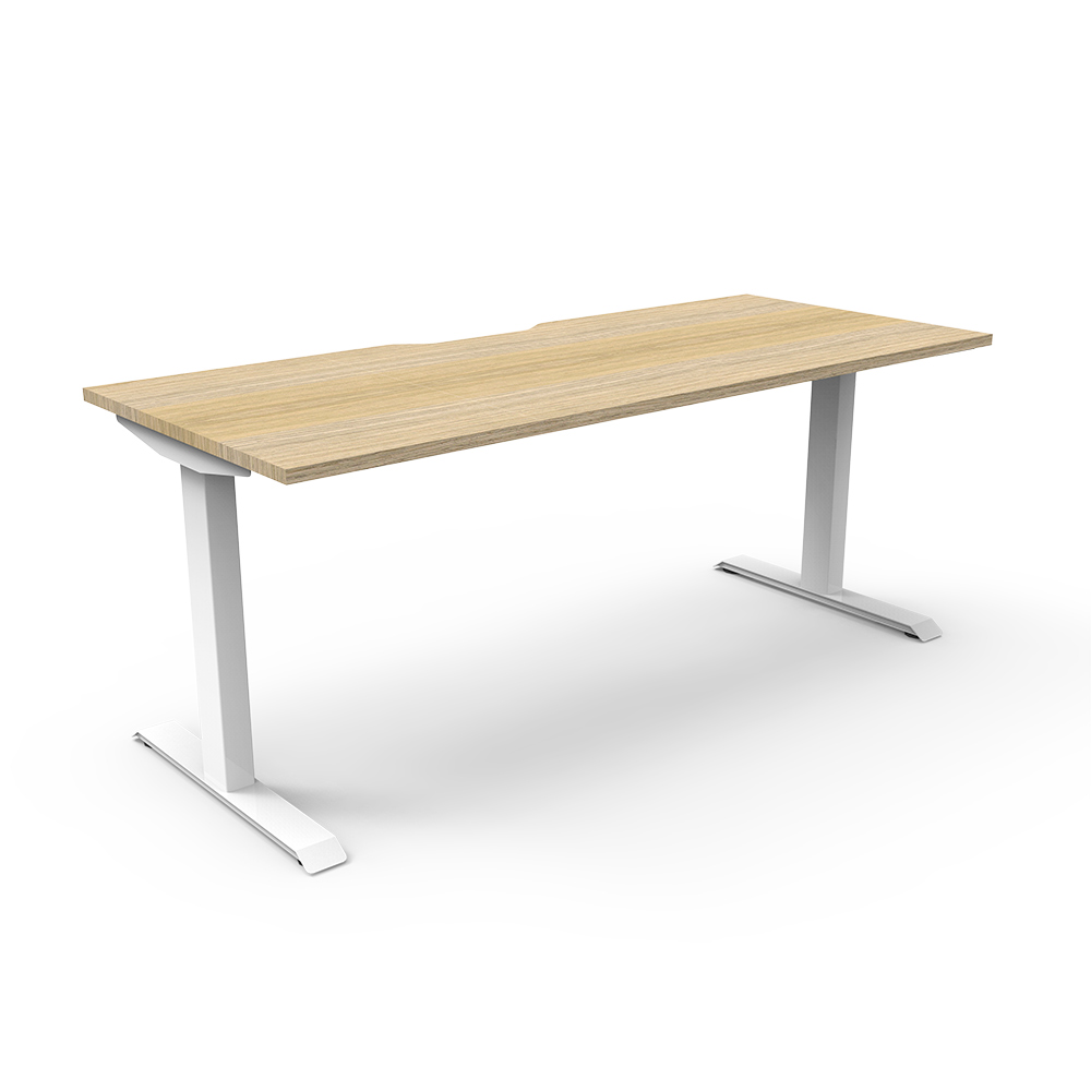 RAPIDLINE BOOST STATIC SINGLE SIDED WORKSTATION 1800MM NATURAL OAK TOP / WHITE FRAME