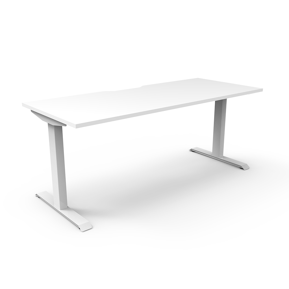RAPIDLINE BOOST STATIC SINGLE SIDED WORKSTATION 1800MM NATURAL WHITE TOP / WHITE FRAME