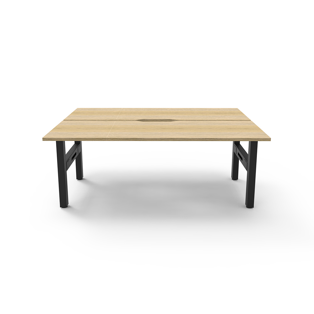 RAPIDLINE BOOST STATIC DOUBLE SIDED WORKSTATION 1500MM NATURAL OAK TOP / BLACK FRAME