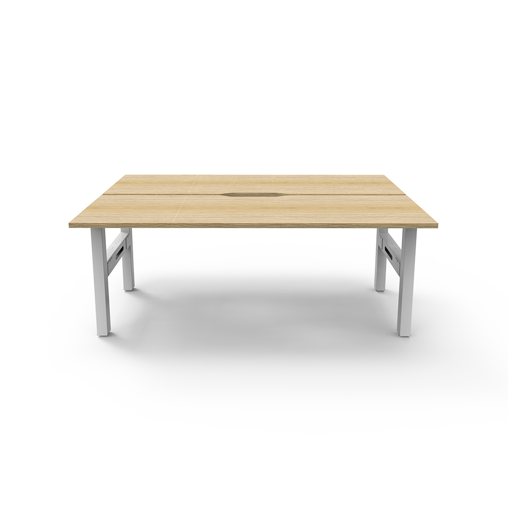 RAPIDLINE BOOST STATIC DOUBLE SIDED WORKSTATION 1500MM NATURAL OAK TOP / WHITE FRAME