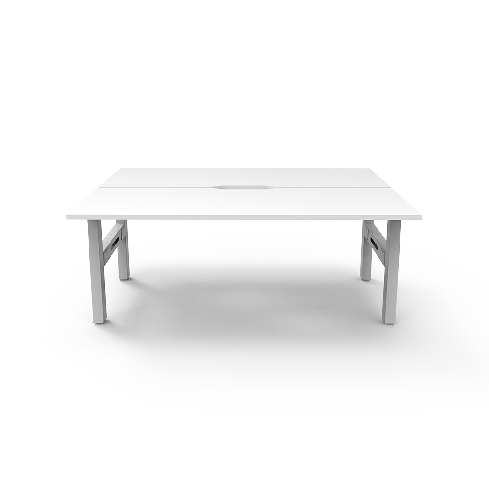 RAPIDLINE BOOST STATIC DOUBLE SIDED WORKSTATION 1500MM NATURAL WHITE TOP / WHITE FRAME
