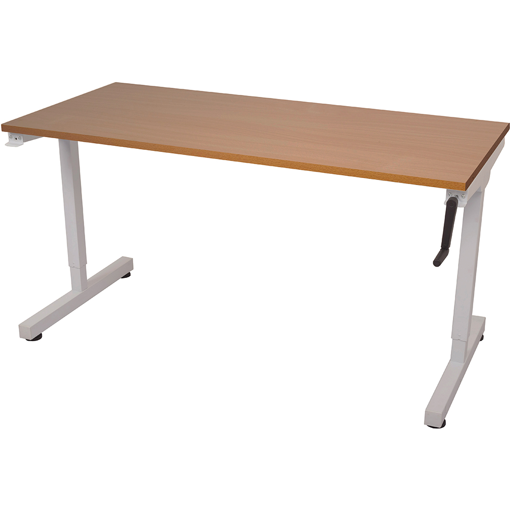 RAPIDLINE TRIUMPH MANUAL HEIGHT ADJUSTABLE WORKSTATION 1800 X 700MM BEECH