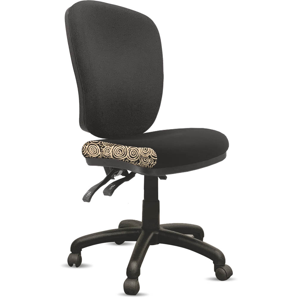 ORANGE DUST ALICE CHAIR MEDIUM BACK 460 X 460MM DOTS BLACK