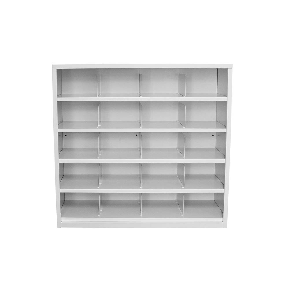 STEELCO PIGEONHOLE SHELVING UNIT 20 COMPARTMENTS 940 X 1000 X 386MM STEELCO PIGEONHOLE SHELVING UNIT 20 COMPARTMENTS 940 X 1000 X 386MM