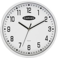 CARVEN WALL CLOCK 225MM WHITE FRAME