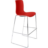 DAL ACTI BAR STOOL SLED BASE HIGH 760MM CHROME FRAME POLYPROP SHELL