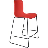 DAL ACTI BAR STOOL SLED BASE LOW 630MM BLACK POWDERCOAT FRAME POLYPROP SHELL