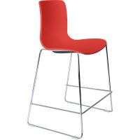 DAL ACTI BAR STOOL SLED BASE LOW 630MM CHROME FRAME POLYPROP SHELL