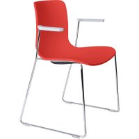 DAL ACTI CHAIR SLED BASE ARMS LIGHT GREY ARM-PADS AND CHROME FRAME POLYPROP SHELL