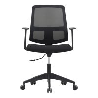 MONDO BROOK STUDENT CHAIR MESH BACK WITH ARMS BLACK