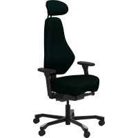 DAL VIETO SPINE ERGONOMIC CHAIR SYNCHRO HIGH BACK ADJUSTABLE ARMS AND HEADREST FABRIC BLACK