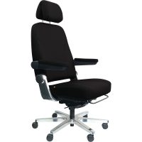 DAL HD CONTROLMASTER ELITE 180 CHAIR SEAT SLIDE ADJUSTABLE ARMS AND HEADREST ALUMINIUM BASE BLACK