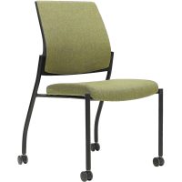 URBIN 4 LEG CHAIR CASTORS BLACK FRAME SEAT AND INNER BACK