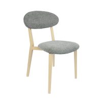 DURAFURN ATLANTA CHAIR NARROW BACKREST OAK FRAME/GREY FABRIC SEAT AND BACKREST