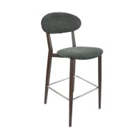DURAFURN ATLANTA BARSTOOL NARROW BACKREST WENGE FRAME/DARK GREY FABRIC SEAT AND BACKREST