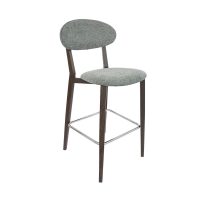 DURAFURN ATLANTA BARSTOOL NARROW BACKREST WENGE FRAME/GREY FABRIC SEAT AND BACKREST