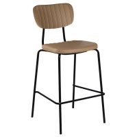 DURAFURN TIRAMISU BARSTOOL BLACK FRAME TAUPE VINYL
