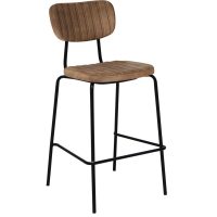 DURAFURN TIRAMISU BARSTOOL BLACK FRAME MOCHA FABRIC