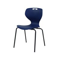 SYLEX ROSWELL CHAIR 4-LEG 350MM BLUE SEAT BLACK FRAME