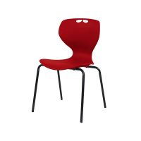 SYLEX ROSWELL CHAIR 4-LEG 350MM RED SEAT BLACK FRAME