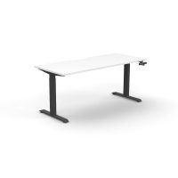 RAPIDLINE BOOST CRANK SINGLE SIDED WORKSTATION 1200 X 750 X 705MM NATURAL WHITE TOP AND BLACK SATIN FRAME