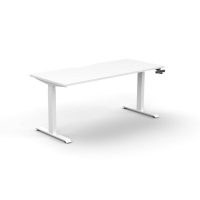 RAPIDLINE BOOST CRANK SINGLE SIDED WORKSTATION 1500 X 750 X 705MM NATURAL WHITE TOP AND WHITE SATIN FRAME