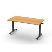 RAPIDLINE BOOST HEIGHT ADJUST FLIP TOP TABLE 1800 X 900 X 725MM BEECH TOP AND BLACK P/C FRAME