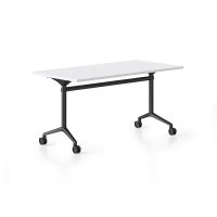 RAPIDLINE TYPHOON FLIP TOP TABLE 1800 X 750MM NATURAL WHITE TOP AND BLACK P/C ALL OVER FRAME