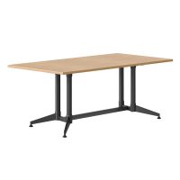 RAPIDLINE TYPHOON MEETING AND BOARDROOM TABLE RECTANGLE 1800 X 900MM NATURAL OAK AND BLACK P/C ALL OVER FRAME