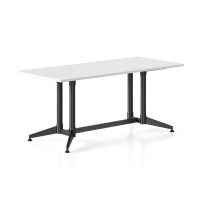 RAPIDLINE TYPHOON MEETING AND BOARDROOM TABLE RECTANGLE 1800 X 900MM NATURAL WHITE TOP AND BLACK P/C ALL OVER FRAME